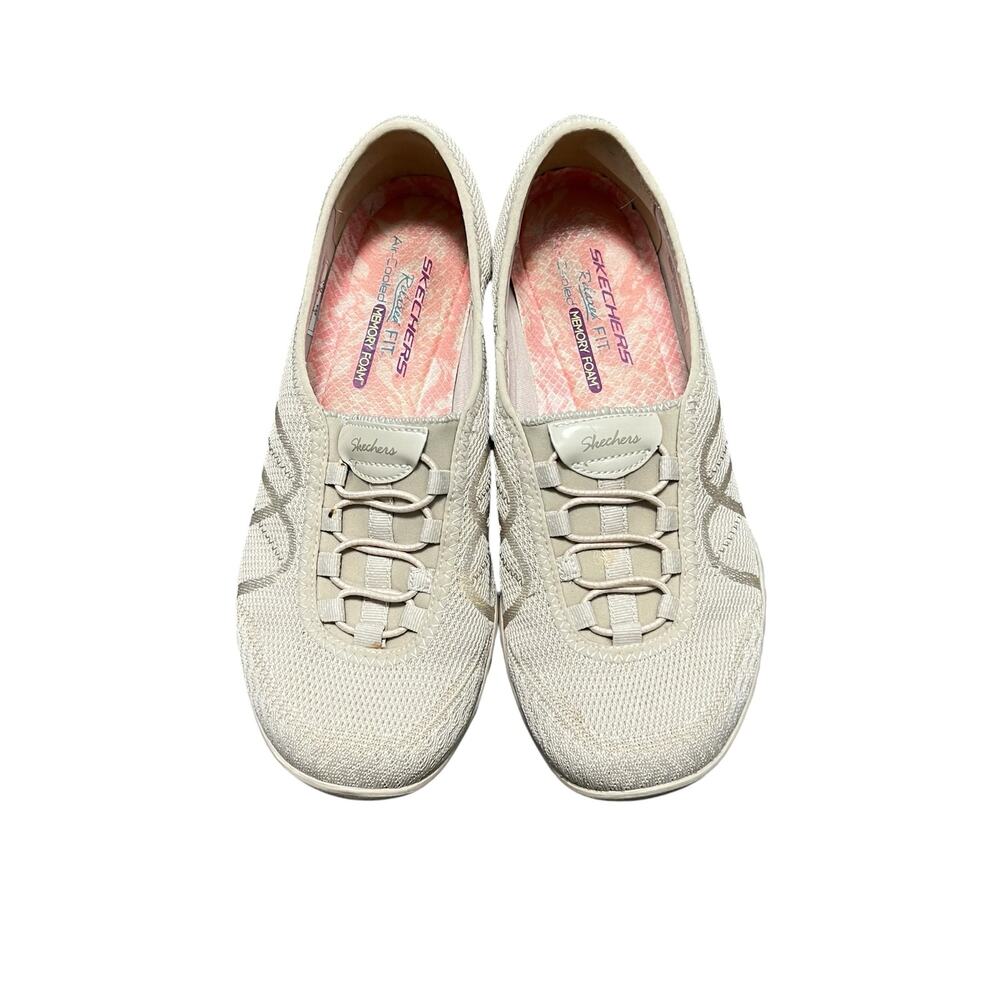 SKECHERS Relaxed Fit Breathe Air Cooled Beige Slip On Shoe Size 8.5